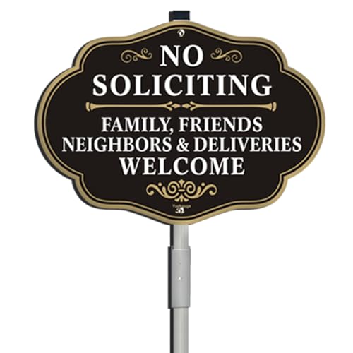 Yuzkouge No Soliciting Sign With 2.3 Ft Stake Aluminum