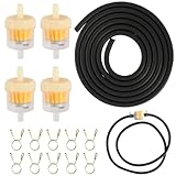 Benzinfilter, Kraftstofffilter Diesel, 1 Satz Benzinfilter Moped mit 3 m Benzinschlauch, 4 Benzinfilter Moped, 10 Schlauchgehäuse, für Motorrad, Rasenmäher, Auto