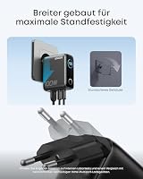 Anker 100W USB C Ladegerät, Laptop Ladegerät, kompaktes 3-Port GaN Wandladegerät, Smart Display, Touch-Steuerung, Für MacBook, iPad, iPhone 17/16/15 Serie (USB-C Kabel inklusive) – Ansicht 5