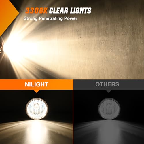 Image of Nilight Fog Lights Assembly Compatible with 2008 2009 2010 Dodge Challenger | 2005 2006 2007 2008 2009 2010 Dodge Grand Caravan Charger Caliber Nitro Avenger Chrysler Town&Country Pacifica Jeep Patriot