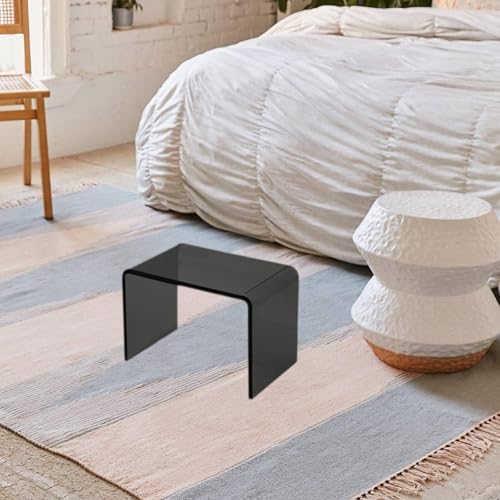 Taburete escalonado de acrílico Qianly negro individual con líneas para ducha 7