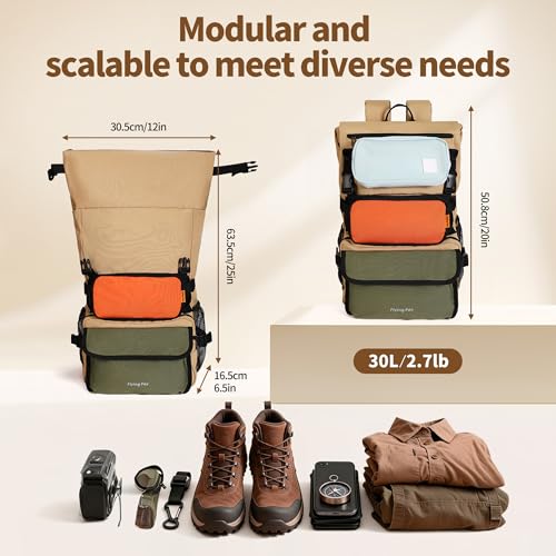 Mochila desmontable para portátil FLYINGFOX beige ligera miniatura 6