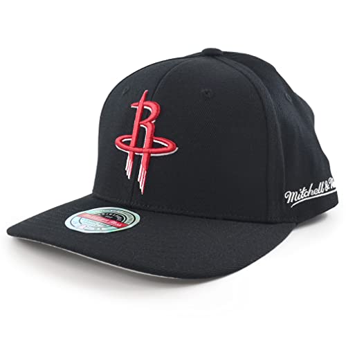 Mitchell & Ness Classic Red Eazy Curved Snapback Cap NBA Houston Rockets Black