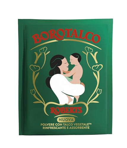 Borotalco, Polvere con Talco Vegetale, Azione Rinfrescante e Assorbente, per Pelli Sensibili, Formula 100% Vegetale, Profumo di Borotalco, Dermatologicamente Testato, Busta 70 g