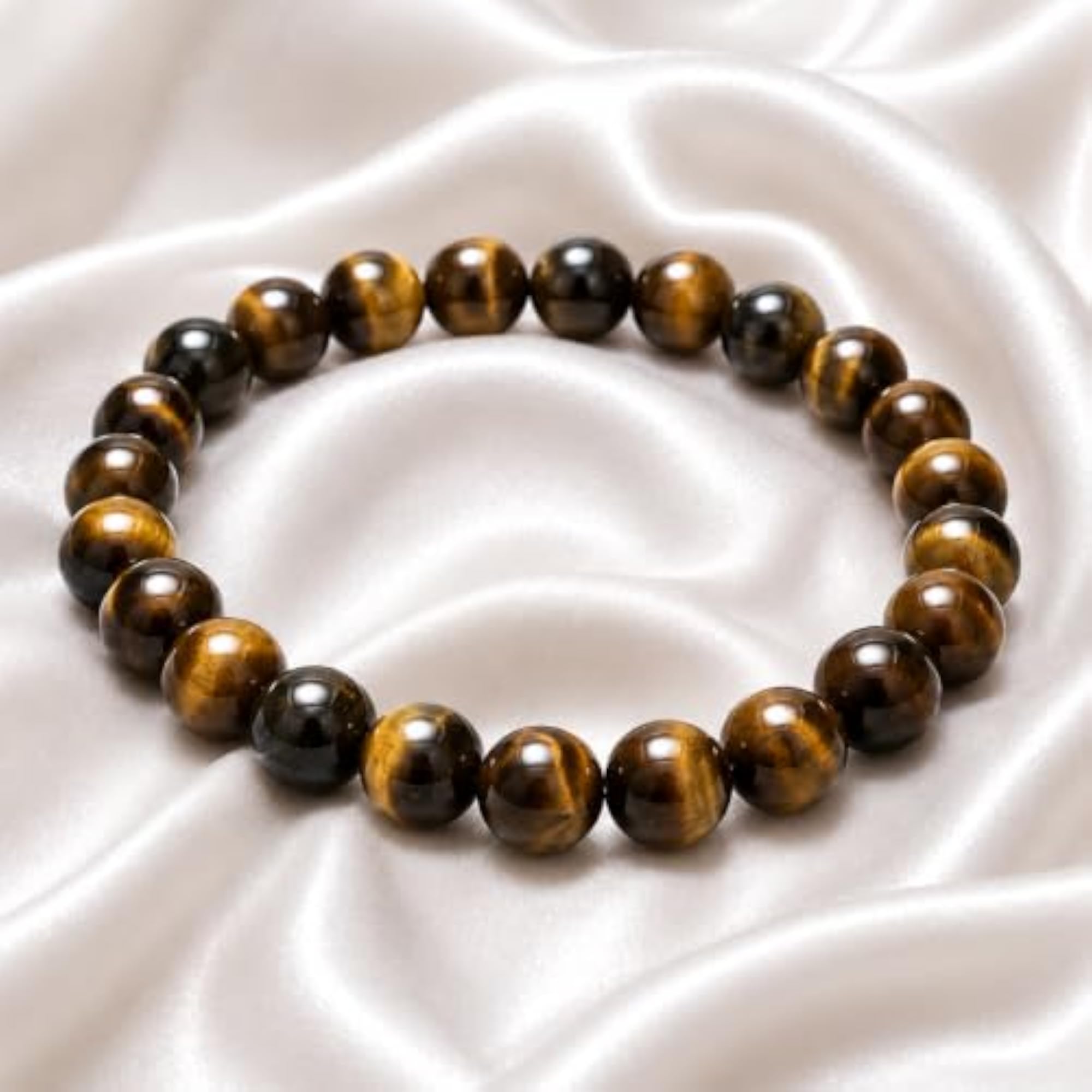 Unisex Brown Tiger Eye Natural Bohemian Crystal Bracelet
