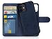 Produktbild MyGadget Klapphülle mit herausnehmbarem Back Cover für Apple iPhone 12 Mini - Flip Case mit 9X Kartenfach Wallet Magnetische Hülle in PU Leder - Dunkelblau
