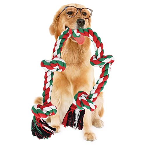 RIO Direct GOG, 3 Ft 5 Knots Dog Rope Toy for Aggressive Chewers, Indestructible Dog Chew Toy for Large Dogs, Tug of War Dog Toy for Aggressive Chewers, 1.6 Lbs, 100% Cotton