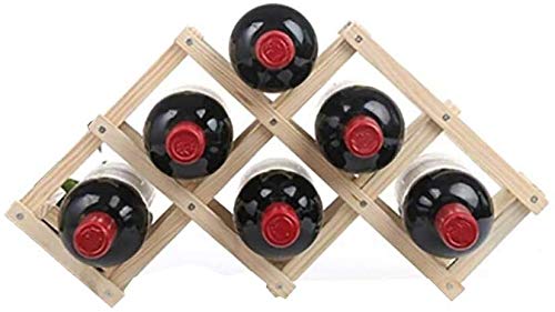 Soporte para botellas de vino plegable de madera mediano