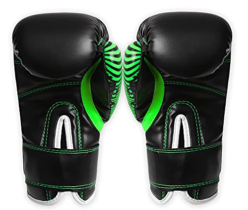 Fightx Kids Boxing Gloves For 3-8 Years 4 6 Oz Training Mma Boys Girls Kickboxing Punching Gloves For Training, Punching Bag, Muay Thai, Mma (Black/Green Fluorescent, 4Oz) #TOP7