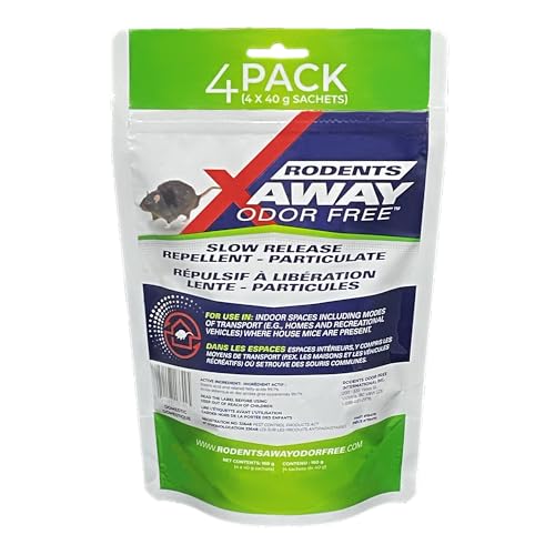Rodents Away Odor Free, Lot de 4 répulsifs anti-souris à libération lente