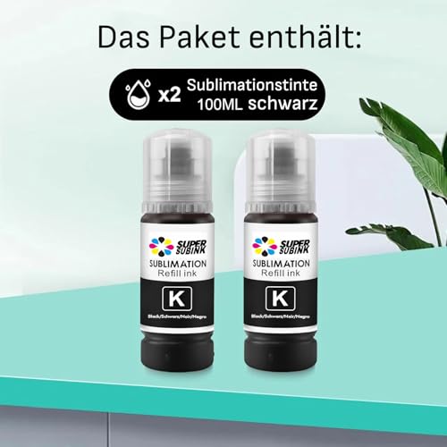 Schwarze Sublimationstinte für Epson ET1800 2810 2820 ET2720 ET2760 ET4800 ET15000 Transfertinte für Heißpressen (automatisch ausfüllen/Unnötig ICC/UV-Schutz)