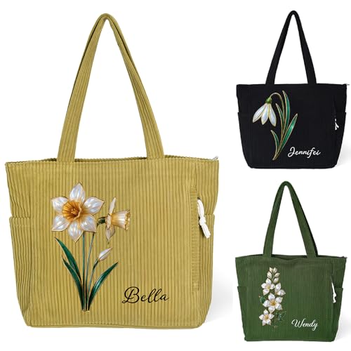 Bolso Tote de pana personalizado para mujer miniatura 1
