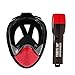 FishEye 180° Full Face Snorkel Mask - Latest 2017 Tubeless Design Using Superior Dry Snorkel Technology. Anti-fog, Anti-Leak, Snorkeling Mask With Larger Viewing Area. (Red/Black, L/XL)