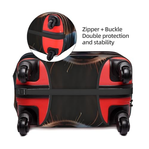 Little Raccoon Face Tsa Approved Luggage Cover For 18-32 Inch Suitcases Scratch-Resistant Stretch Luggage Cover4