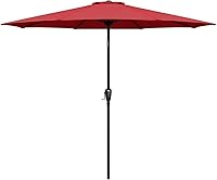 Simple Deluxe 9ft Patio Umbrella with Push Button Tilt & Crank - UV Resistant Outdoor Market Table Umbrella