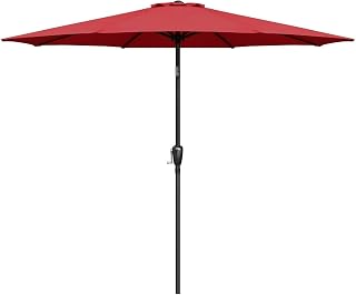 Simple Deluxe 9ft Patio Umbrella with Push Button Tilt & Crank - UV Resistant Outdoor Market Table Umbrella