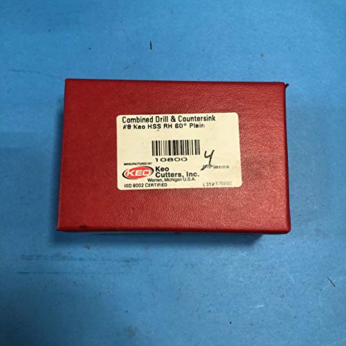 KEO #8 Combined Drill & Countersink - Plain HSS RH 60 deg Plain