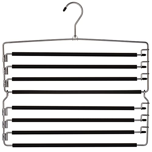 Ustech Metal Space Saving Hangers For Closet Organization | Heavy Duty Foam Padding, Non-Slip & Removable Trouser Bar For Convenient Functionality | Folding Mechanism For Easy Storage | Pack Of 1 #TOP10