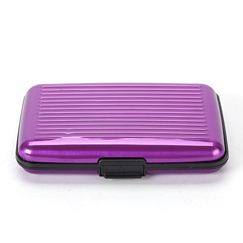 Q4Travel RFID Porta/Portafoglio Sottile in Alluminio con Porta Carte di Credito. (Viola)