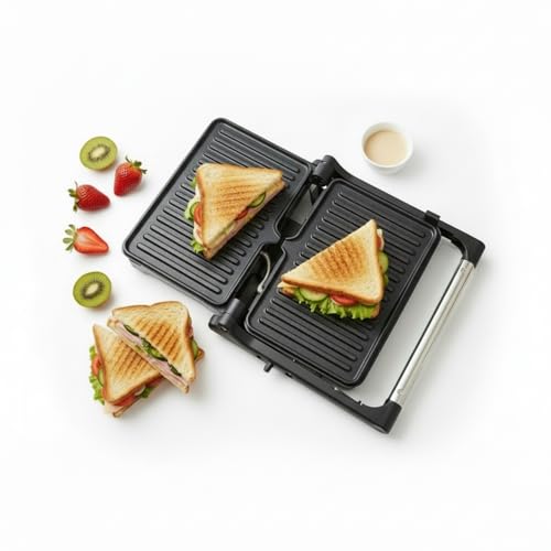 Image of ITALIA 1500W Jumbo Grill Maker | 180 Open Grill, Non-Stick Plates, Fast Heating, Automatic Temperature Control, Cool-Touch Handle, Multi-Purpose Sandwich & BBQ Griller | 1-Year Warranty