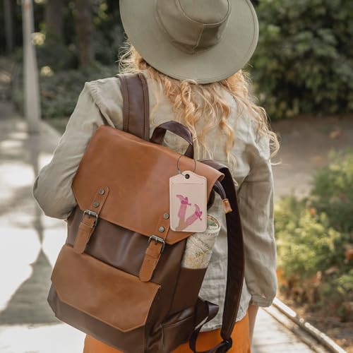 Pink Western Luggage Tag, Preppy Cowgirl Boots Luggage Tags for Suitcases, Cowgirl Gifts, Western Gifts for Women, Privacy Protection PU Leather Travel Name Tags Identifiers for Luggage2