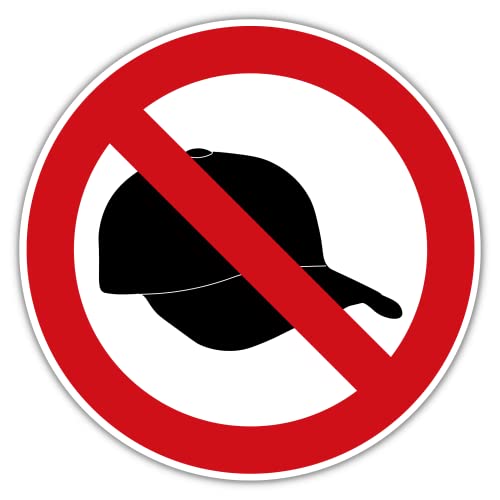 Cartel "No Cap" de 30 cm de diámetro, fabricado en aluminio resistente a los golpes y a los arañazos, señal de advertencia en blanco/negro, con protección UV, fabricado en Alemania (redondo) Cover
