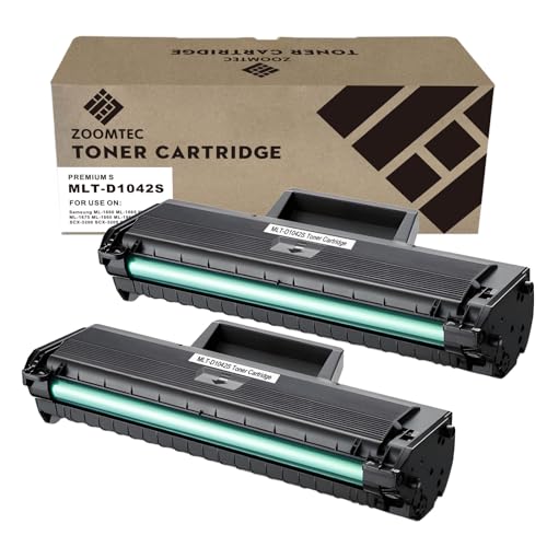 ZOOMTEC MLT D1042S 1042S Cartucho de Tóner Tompatible para Samsung ML 1660 ML 1660N ML 1665 ML 1666 ML 1670 ML 1672 ML 1674 ML 1675 ML 1678 ML 1860 ML 1865 SCX 3000 SCX 3200 SCX 3205 (2 Negro)