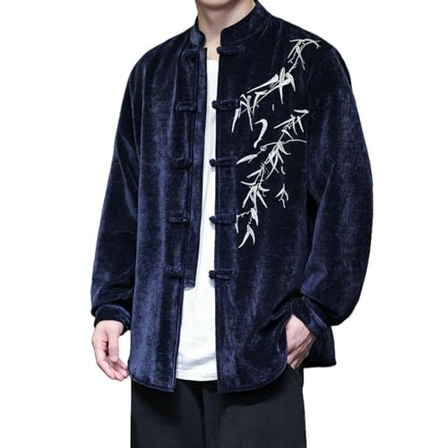 Chemise manches longues homme style chinois veste rétro chaude tendance