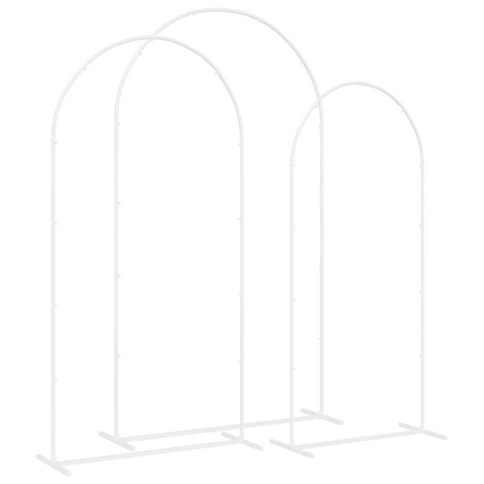 Gecheer Hochzeitsbogen 3 pcs Weiß Stahl, Großer Ballonbogen DIY Party-Bogen für Garten Zeremonie Verlobung Jubiläum42023037