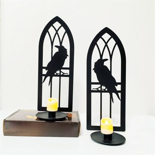 Candelabros de pared Jackdaw de hierro para iluminar tu salón con elegancia oscura 4