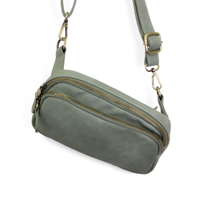 Image of Joy Susan Womens Fashion Purse Kylie Double Zip Sling Belt Bag
