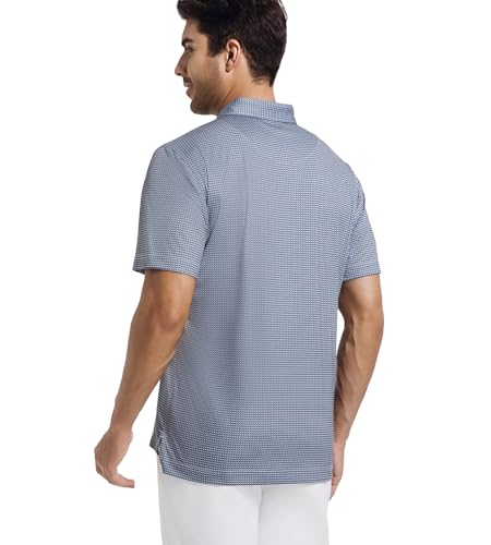 Alex Vando Mens Golf Shirt Moisture Wicking Classic Print Golf Shirts for Men
