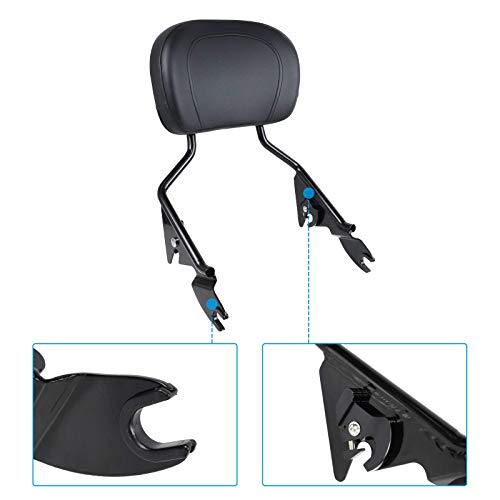 DSISIMO Detachable Black Upright Passenger Backrest Sissy Bar With Pad Fit For Touring Road King Electra Glide Road Glide Street Glide FLHR FLHX FLHT FLTR 2009-2020