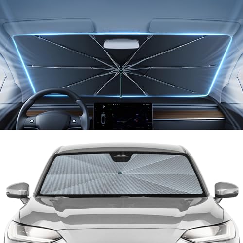 Image of Autorder Windshield Sun Shade Umbrella for 2023-2026 Honda HR-V HRV Accessories,Upgraded Ice Crystal Material,Easy Setup Umbrella Sunshade for Car Windshield,100% Sun Blocking