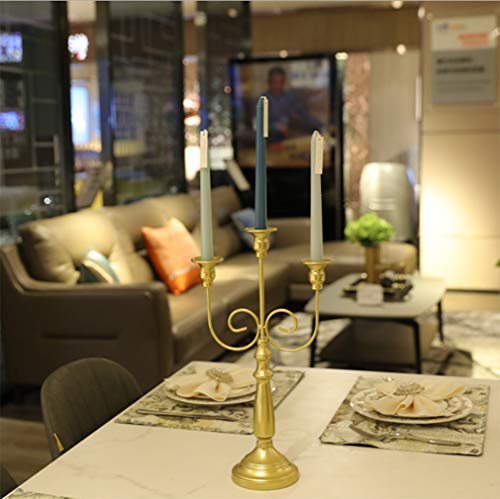 Horbous Retro Matel 3-Arms Candle Holder Candelabra Set Candlestick For Wedding Candlelight Dinner Decoration (3-Arms) #TOP1