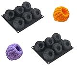 HanQZen Juego de moldes de silicona 3D de fresa y frambuesa, moldes flexibles para tartas de mousse, brownies, gelatina, helados y dulces (patrón de frutas) (patrón de frutas) 2 (negro))
