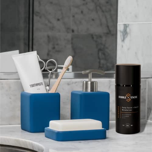 Hydrate Mens Face Moisturizer + Beard Conditioner For Men With Hyaluronic Acid, Niacinamide, Argan Oil, Aloe Vera, Jojoba Oil And Vitamin A, Anti-Aging Mens Face Lotion, 3.4 Oz. | Stubble & 'Stache #TOP3