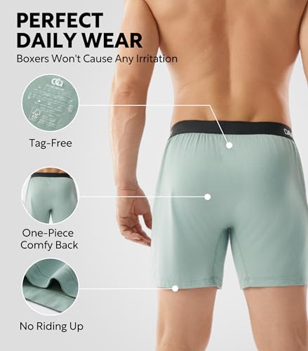 Image of DAVID ARCHY Men's Bamboo Rayon Boxers, Cooling Breathable Underwear | Moisture-wicking, men's boxer shorts with button fly, relaxed fit, tagless, comfort for sleep and lounging, 3 /4 /5 pack