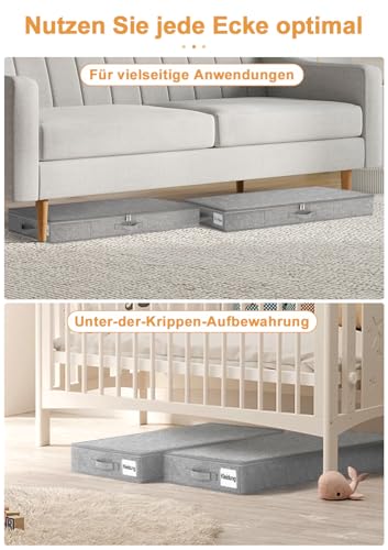 mepure Unterbett Aufbewahrungsbox 10cm Hoch, Ultraflach 85×40×10cm, 2pcs – Ansicht 5