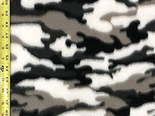 Miniatura 2 de Tela polar impresa anti píldoras gris camuflaje  58 pulgadas de anchovendido por The Yard