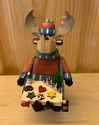 Élan en bois Rudolphs statuette déco scandinave de 10 cm pour table basse et salon