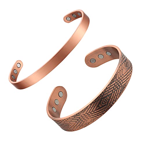 Copper Magnetic Bracelet For Couples Women And Men, Copper Adjustable Magnetic Bracelet Copper Bracelet Management Bracelet For Carpal Wrist Pain Relief, Pack Of 2 #TOP12