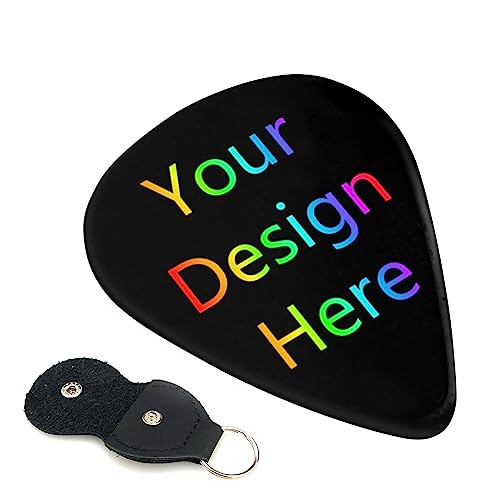 Personalisierte Gitarre Picks 6-Pack für akustische Gitarre E-Gitarre Bass Ukulele, benutzerdefinierte Gitarre Picks Plektrum Halter Gitarre Zubehör Geschenk für Gitarrenspieler Männer Frauen Papa