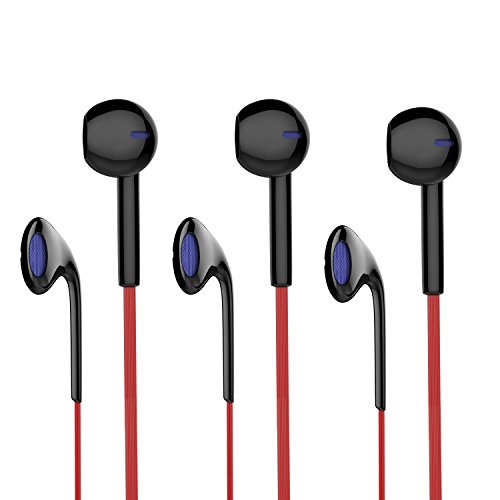 Earbuds with Microphone, PWOW 3 Pack Earbuds in Ear Headphones Wired Earphones Headphones with Control Remote Button