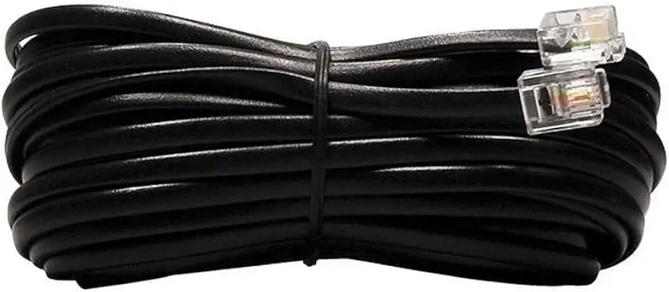 Cabo p/telefone RJ11 6P4C Preto 2M