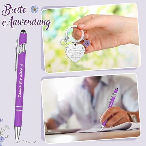 Sinmoe 3er Set Dankeschön Geschenke für Kollegen Mitarbeiter inklusive Spiral Notizbuch Kugelschreiber mit Schlüsselanhänger Kollegen Abschiedsgeschenk(Mögest du stolz sein)