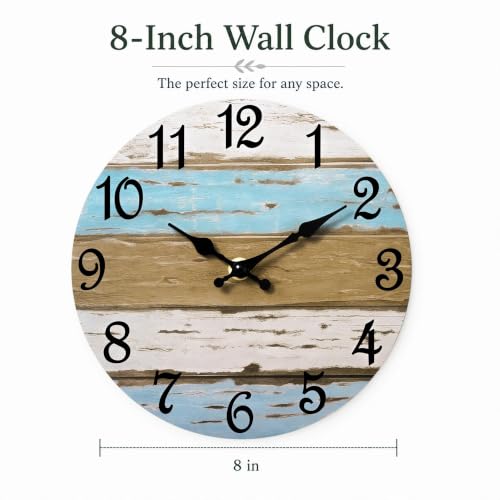 Image of CHYLIN Wall Clock Silent Non-Ticking Battery Operated Rustic Wood Grain