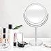 Cheftick Double Sided 1X & 10X Magnifying Makeup Mirror, Tabletop Magnified Vanity Mirror with 360 Degree Swivel for Bathroom or Bedroom, Transparent