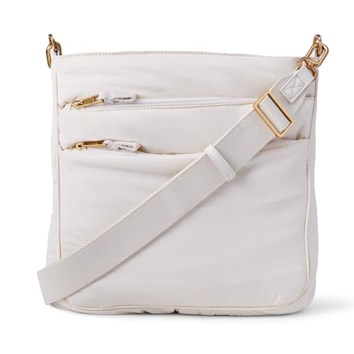 Amazon Essentials Womens Slim Nylon Cross-body Bag Cream One Size