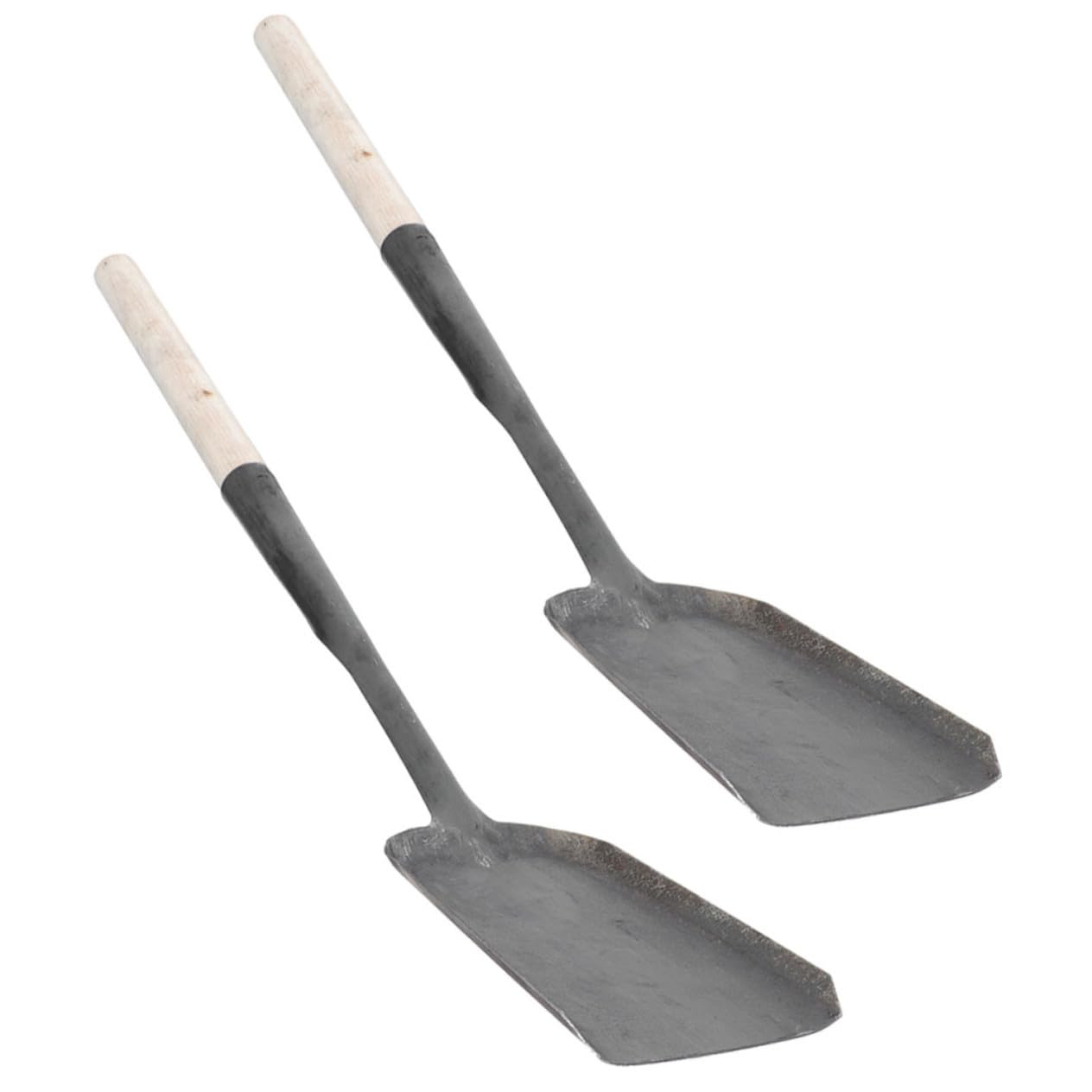 Kamin Ascheschaufel Praktische Reinigungsschaufeln aus Eisen und Holz 2 Stück Multifunktionale Brennstoffschaufeln für Haus und Garten für Glut und Erde